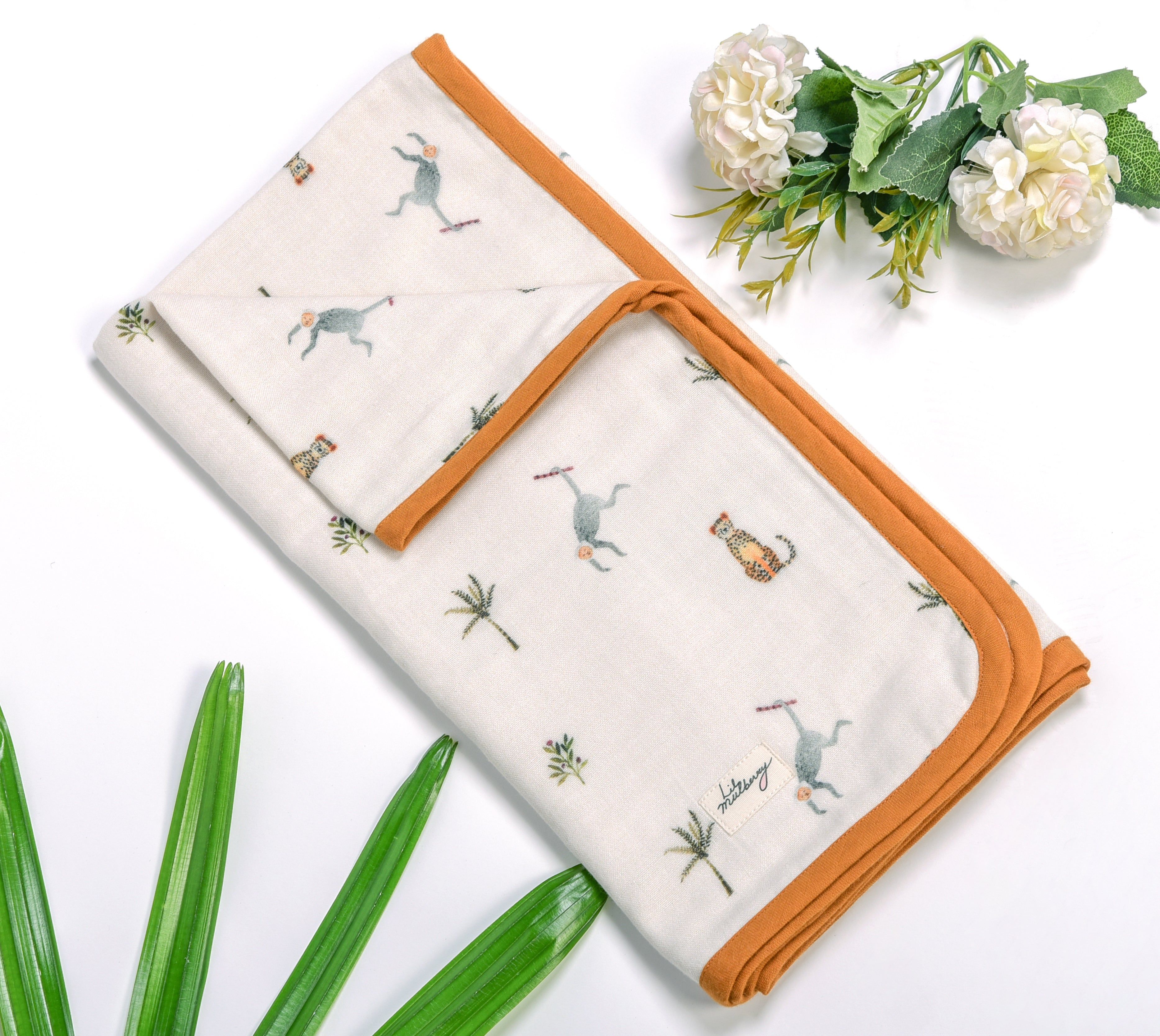Monkey Cheetah Muslin Blanket 078